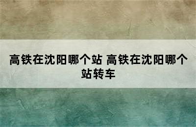 高铁在沈阳哪个站 高铁在沈阳哪个站转车